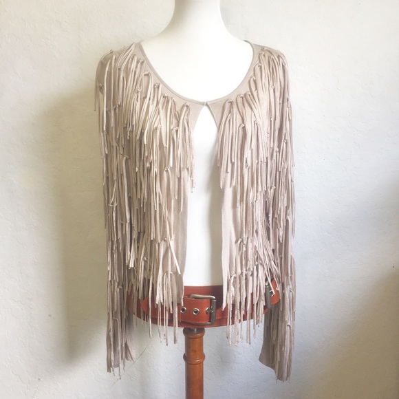 INC International Concepts Sweaters - Boho Festival Bohemian All Over Fringe Cardigan L